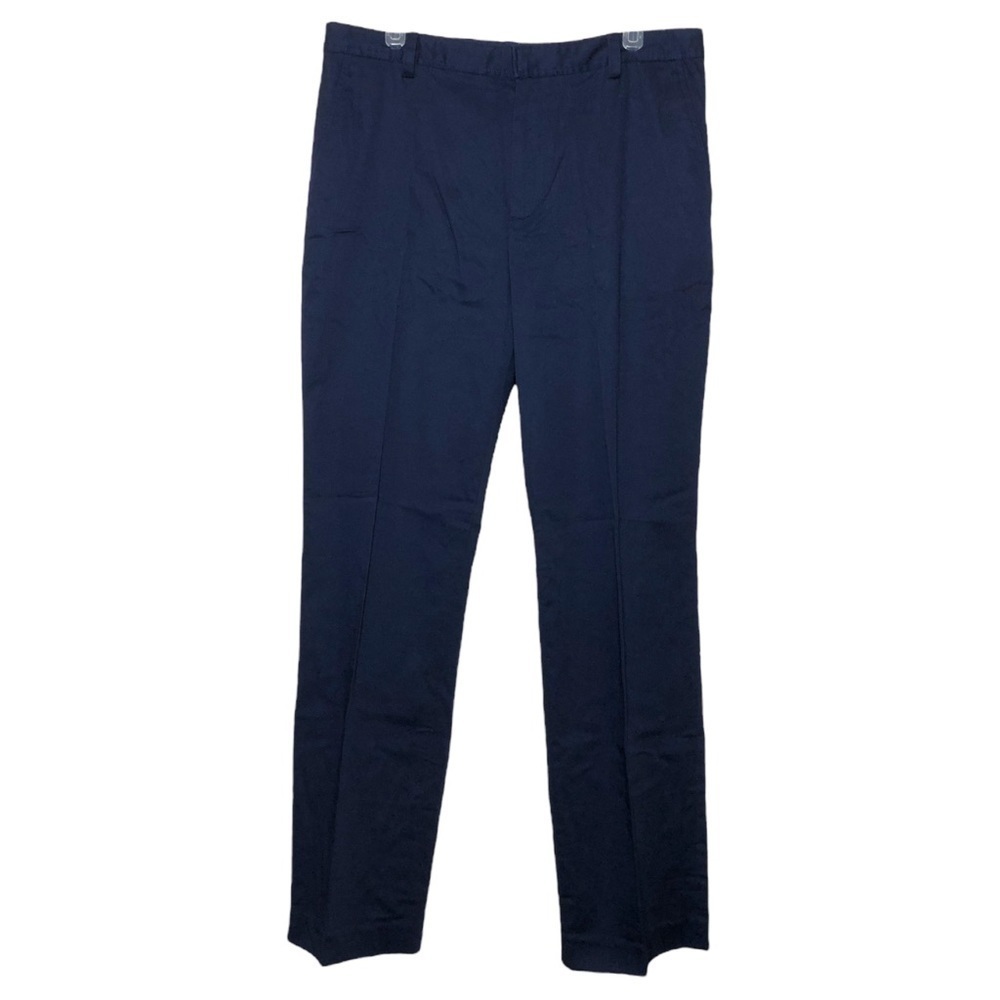 chaps - Cotton Blend Straight Leg Pants in Navy Blue - Size 12